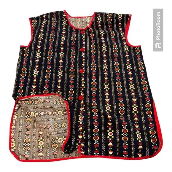 Vintage printed Housecoat Apron beautifully homemade for domestic diva - Picture 5 of 6